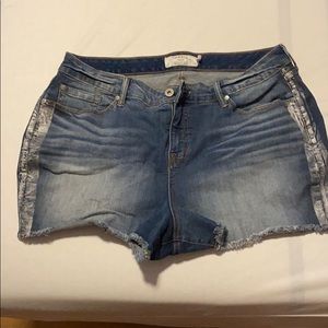 Torrid Metallic Stripe Shorts